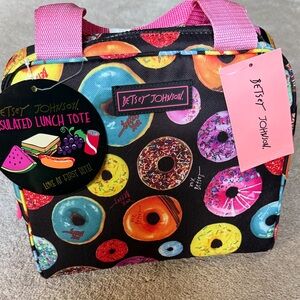 Betsey Johnson Vibrant Donut Pattern Lunch Tote